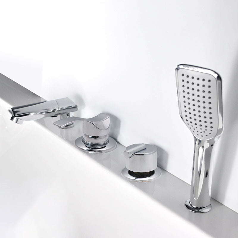Sikunuo | Wall-mounted Copper Roman Bathtub Faucet Low Arc Roman Bathtub Filler Trim