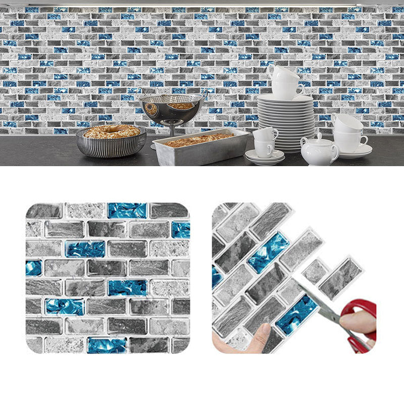 Sikunuo | Peel and Stick Wall Tile Water Repellent Rectangle PVC Peel & Stick Subway Tile