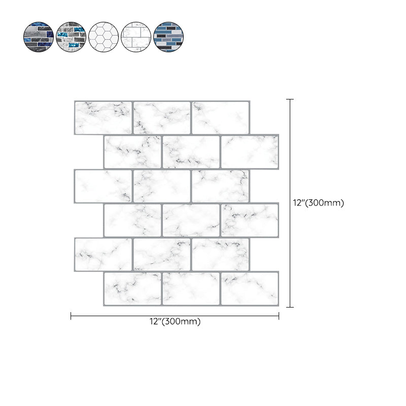 Sikunuo | Peel and Stick Wall Tile Water Repellent Rectangle PVC Peel & Stick Subway Tile