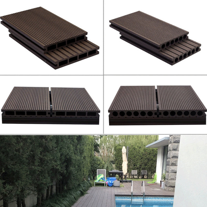 Sikunuo | Outdoor Wood Decking Waterproof Striped Pattern Floorboard