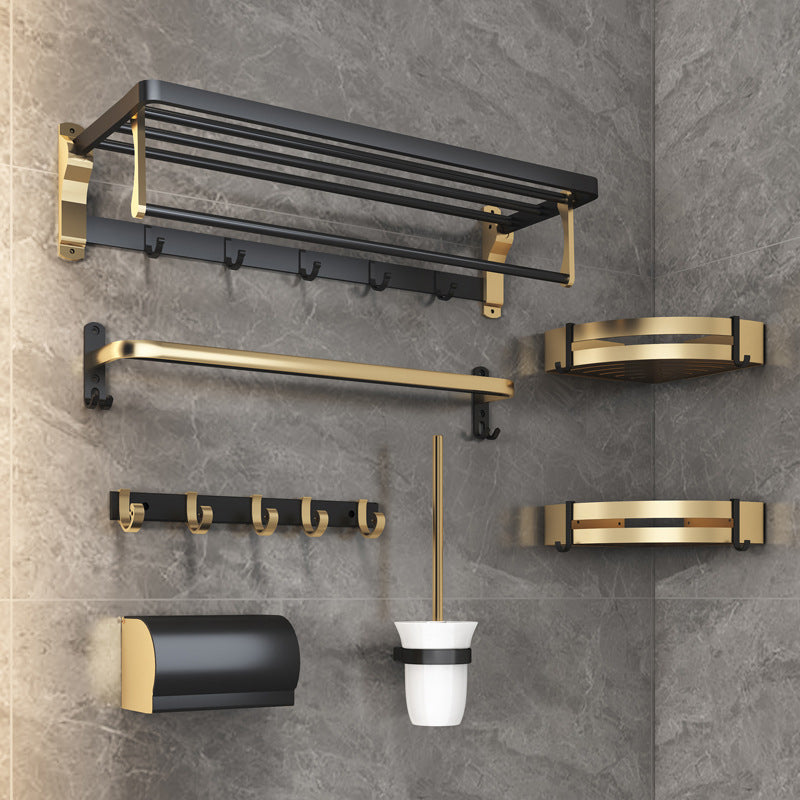 Sikunuo | Black & Brass Bathroom Set Modern Style Bathroom Accessories As Individual Piece Or As Set