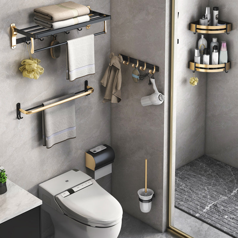 Sikunuo | Black & Brass Bathroom Set Modern Style Bathroom Accessories As Individual Piece Or As Set