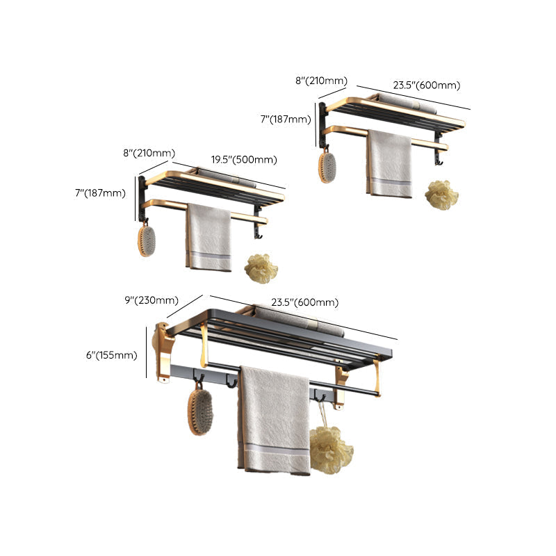 Sikunuo | Black & Brass Bathroom Set Modern Style Bathroom Accessories As Individual Piece Or As Set