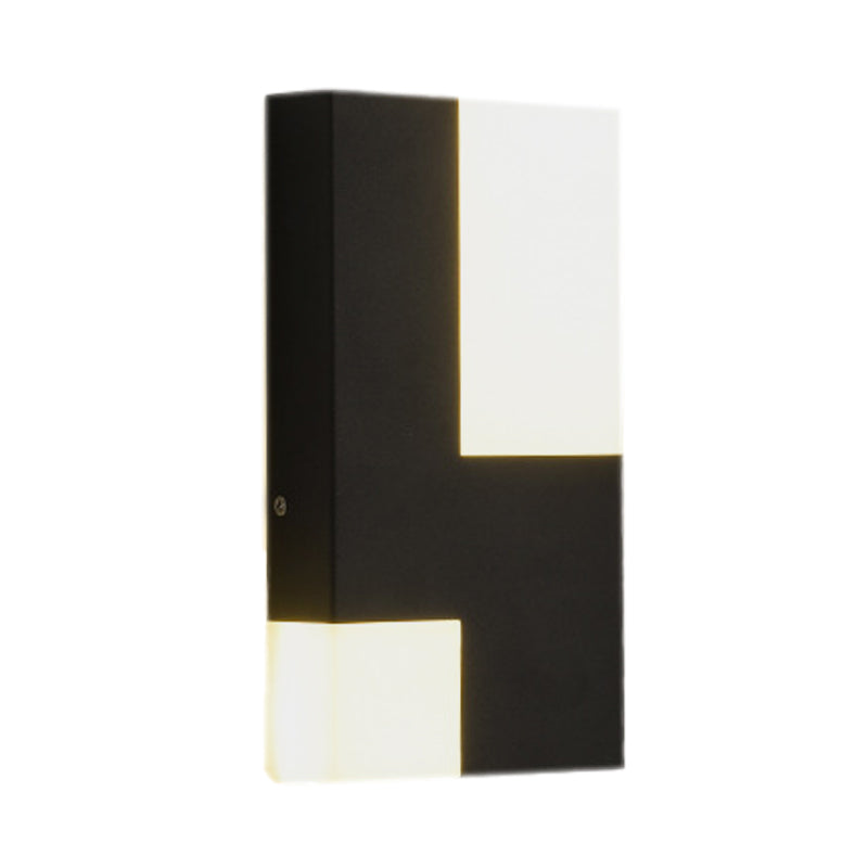 Sikunuo | White/Black Rectangular Wall Light Minimalist LED Acrylic Wall-mounted Lamp for Nightstand
