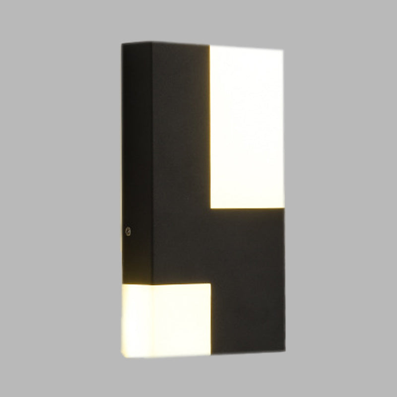 Sikunuo | White/Black Rectangular Wall Light Minimalist LED Acrylic Wall-mounted Lamp for Nightstand