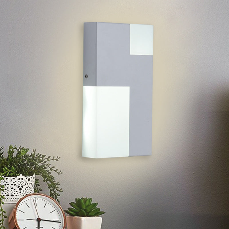 Sikunuo | White/Black Rectangular Wall Light Minimalist LED Acrylic Wall-mounted Lamp for Nightstand
