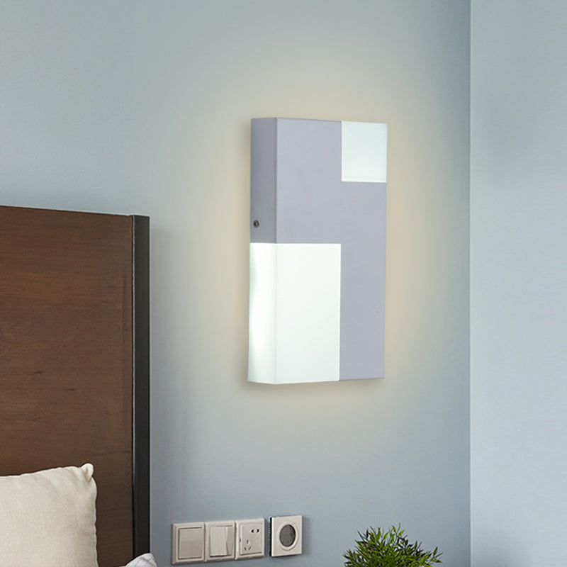 Sikunuo | White/Black Rectangular Wall Light Minimalist LED Acrylic Wall-mounted Lamp for Nightstand