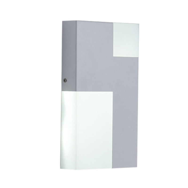 Sikunuo | White/Black Rectangular Wall Light Minimalist LED Acrylic Wall-mounted Lamp for Nightstand