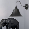 Sikunuo | Metal Black/Rust Sconces Light Cone Shade 1-Light Industrial Wall Mounted Lighting with Gooseneck
