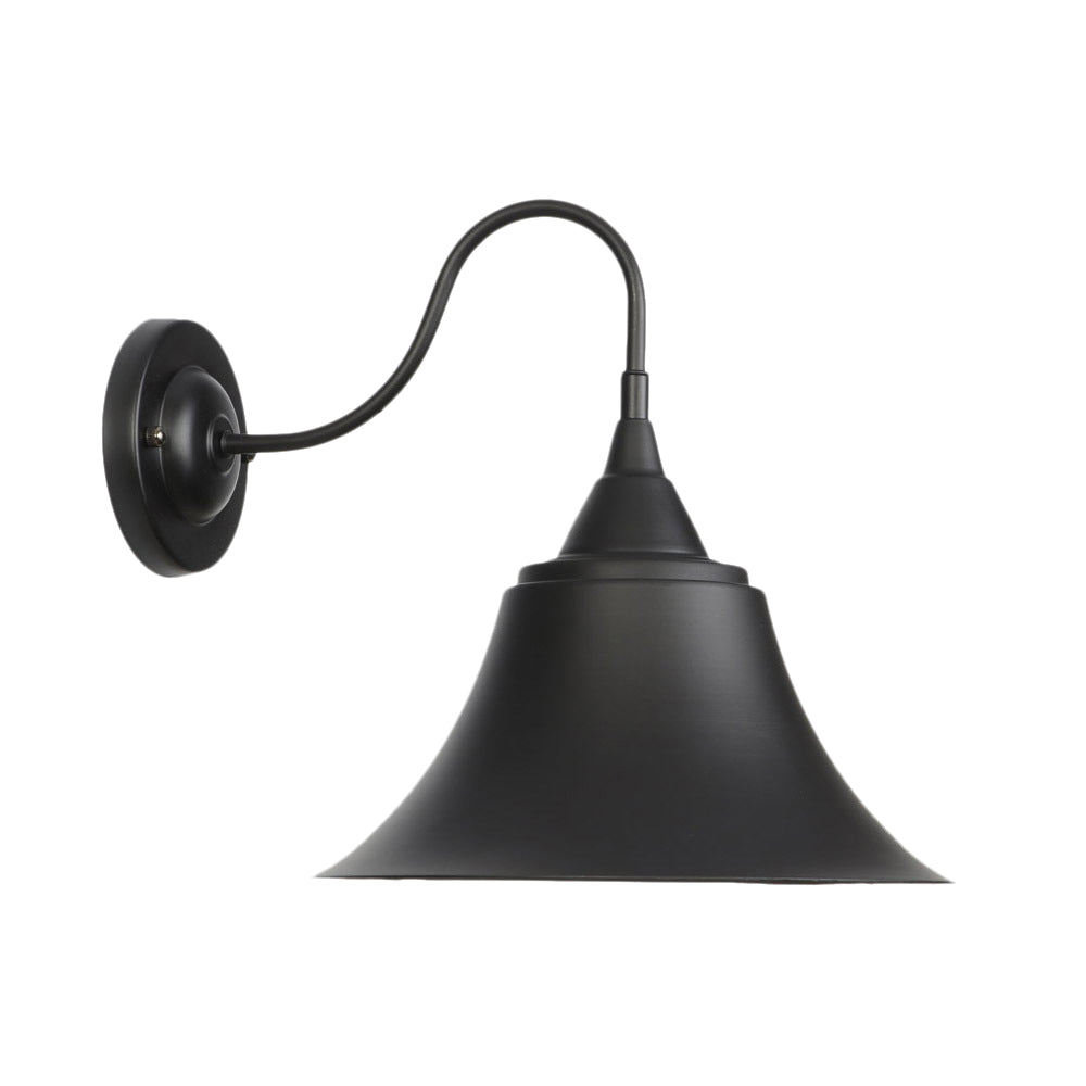 Sikunuo | Metal Black/Rust Sconces Light Cone Shade 1-Light Industrial Wall Mounted Lighting with Gooseneck