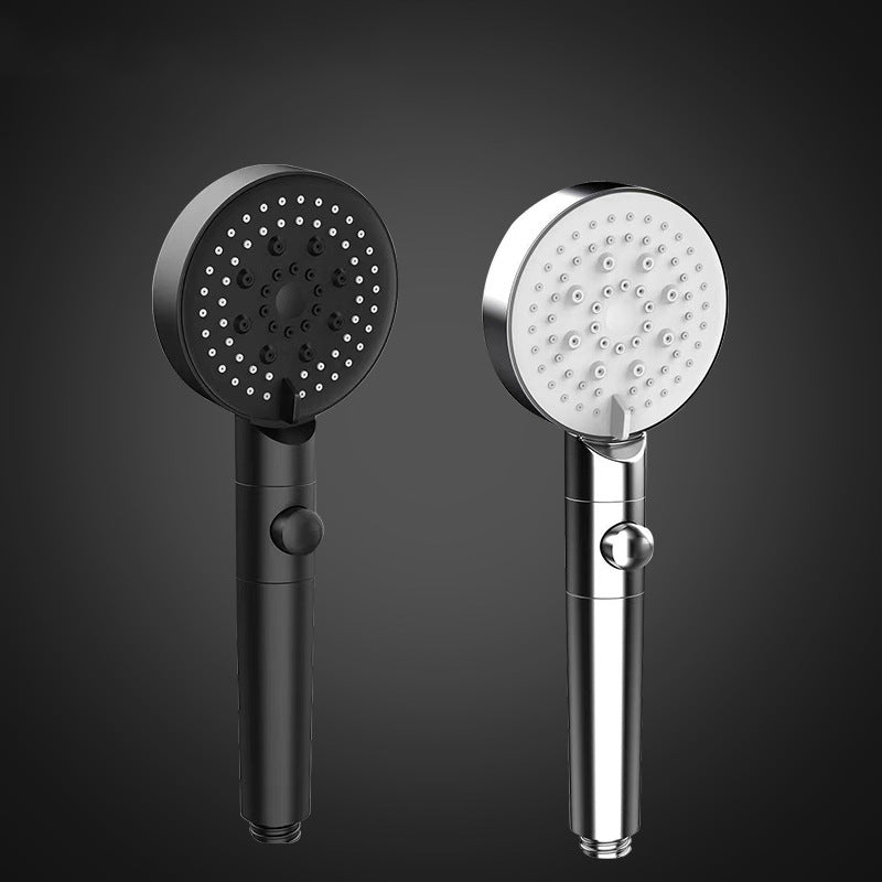 Sikunuo | Round Spray Shower Head 6 Settings Adjustable Water Flow Handheld Shower Head