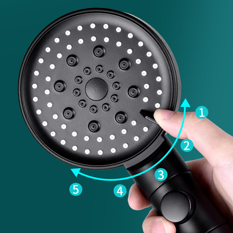 Sikunuo | Round Spray Shower Head 6 Settings Adjustable Water Flow Handheld Shower Head