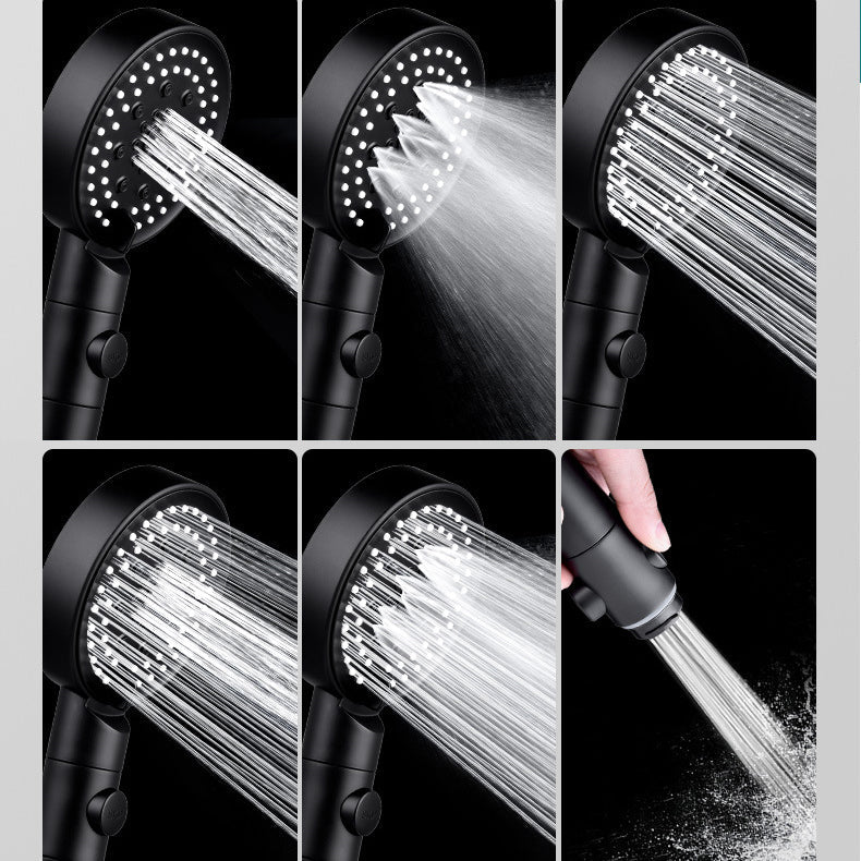 Sikunuo | Round Spray Shower Head 6 Settings Adjustable Water Flow Handheld Shower Head