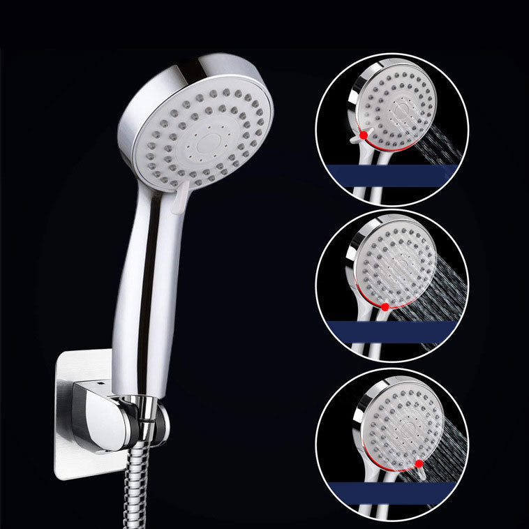 Sikunuo | 4-Setting Silver Shower Set Concealed Wall Mount Holder Tee with Outlet