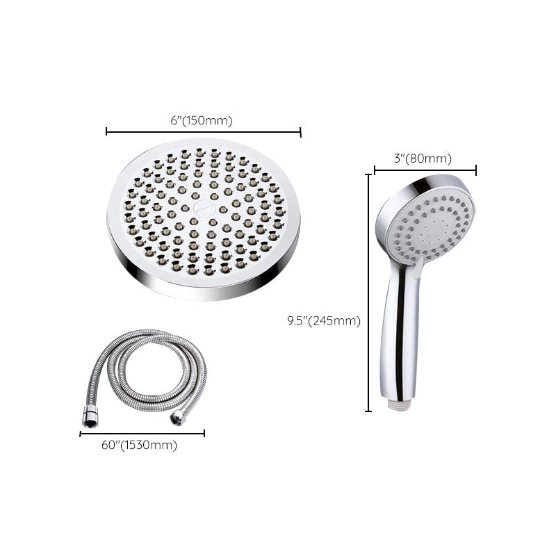 Sikunuo | 4-Setting Silver Shower Set Concealed Wall Mount Holder Tee with Outlet