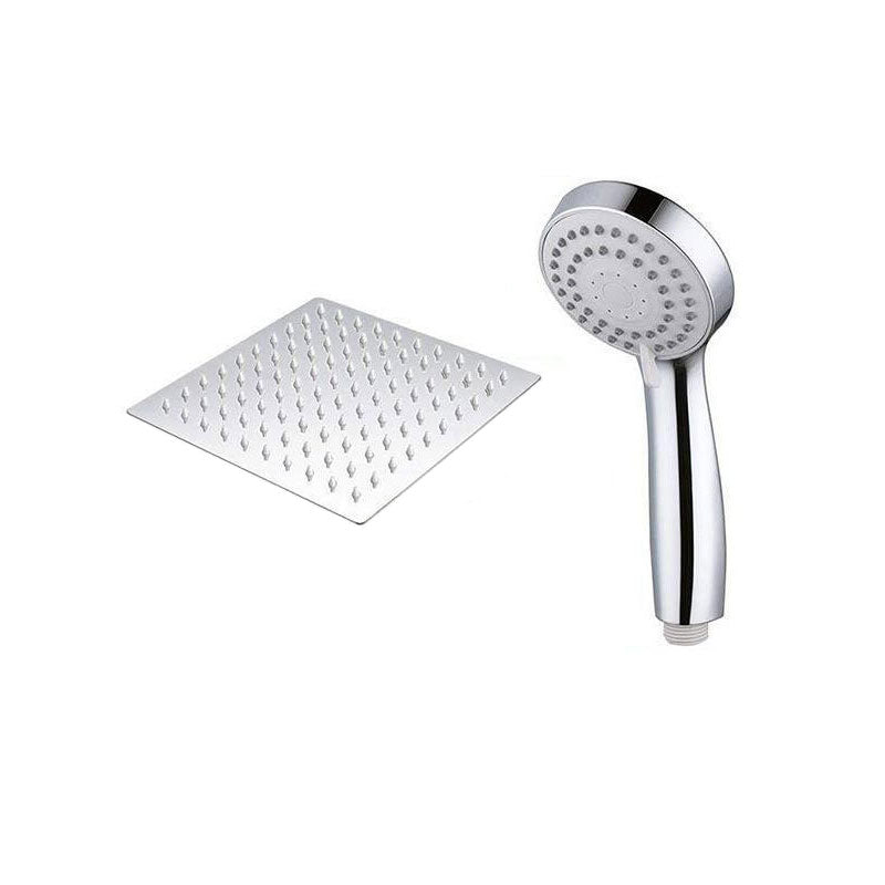 Sikunuo | High Pressure 8 Inch Shower Set 3-Function Hand Shower Stainless Steel Square Ceiling Shower Head