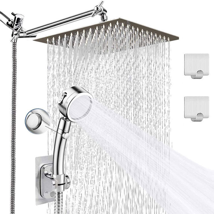 Sikunuo | Contemporary Double Handle Shower Head High Arc Shower Head Combination in Chrome