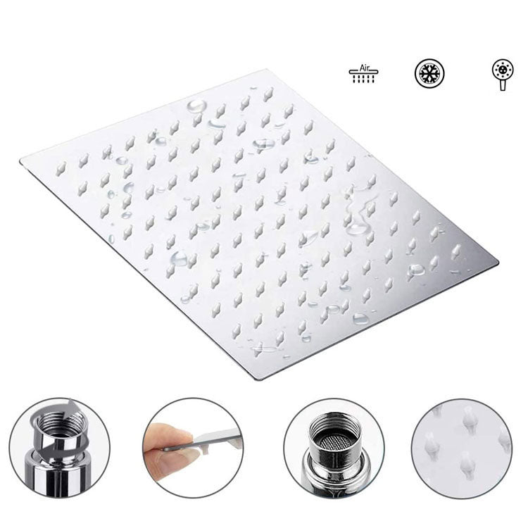 Sikunuo | Contemporary Double Handle Shower Head High Arc Shower Head Combination in Chrome