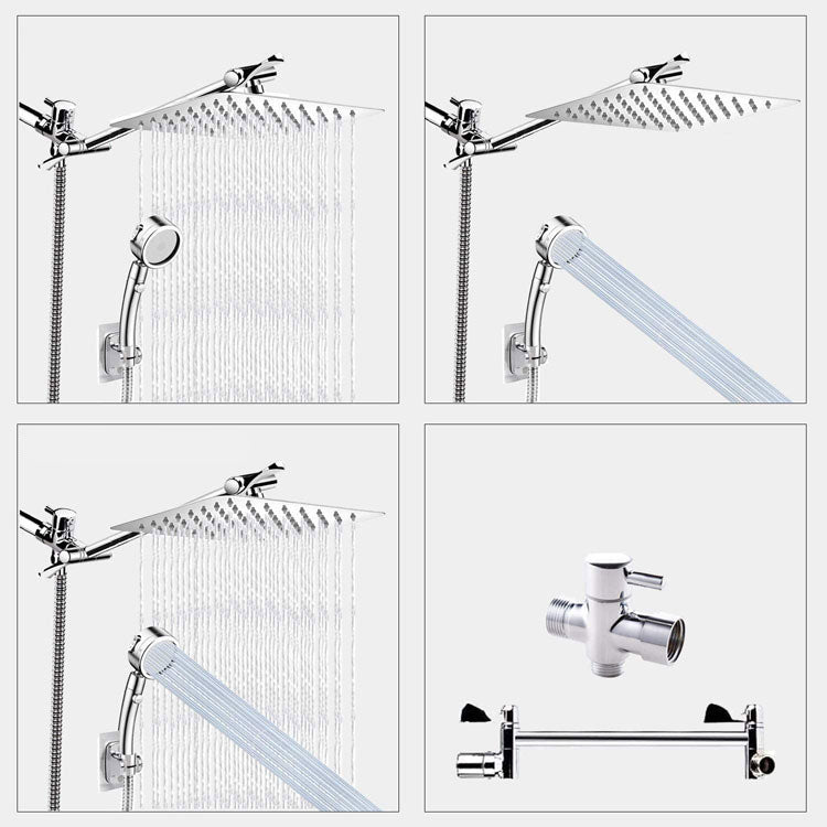 Sikunuo | Contemporary Double Handle Shower Head High Arc Shower Head Combination in Chrome