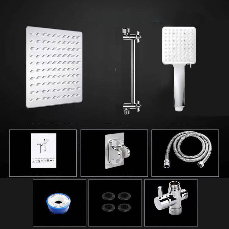 Sikunuo | Contemporary Pull Down Dual Shower Head Square High Arc Shower Head Combo in Chrome