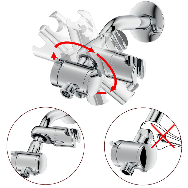 Sikunuo | Contemporary Shower Combo Dual Shower Head Chrome Ceiling Mounted Round Shower Head