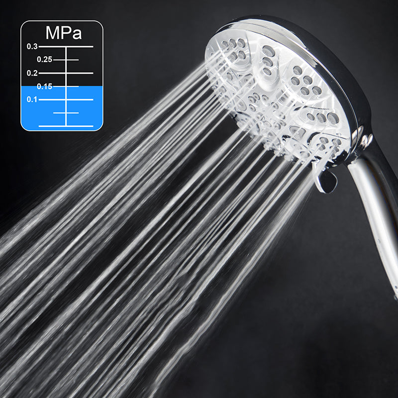 Sikunuo | Contemporary Shower Combo Dual Shower Head Chrome Ceiling Mounted Round Shower Head