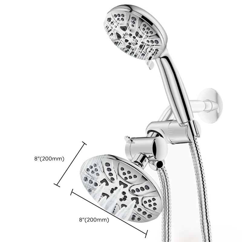Sikunuo | Contemporary Shower Combo Dual Shower Head Chrome Ceiling Mounted Round Shower Head