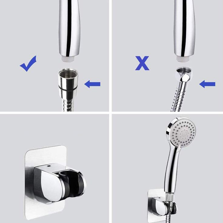 Sikunuo | Modern Dual Shower Head Square High Arc Shower Head Combination in Silver