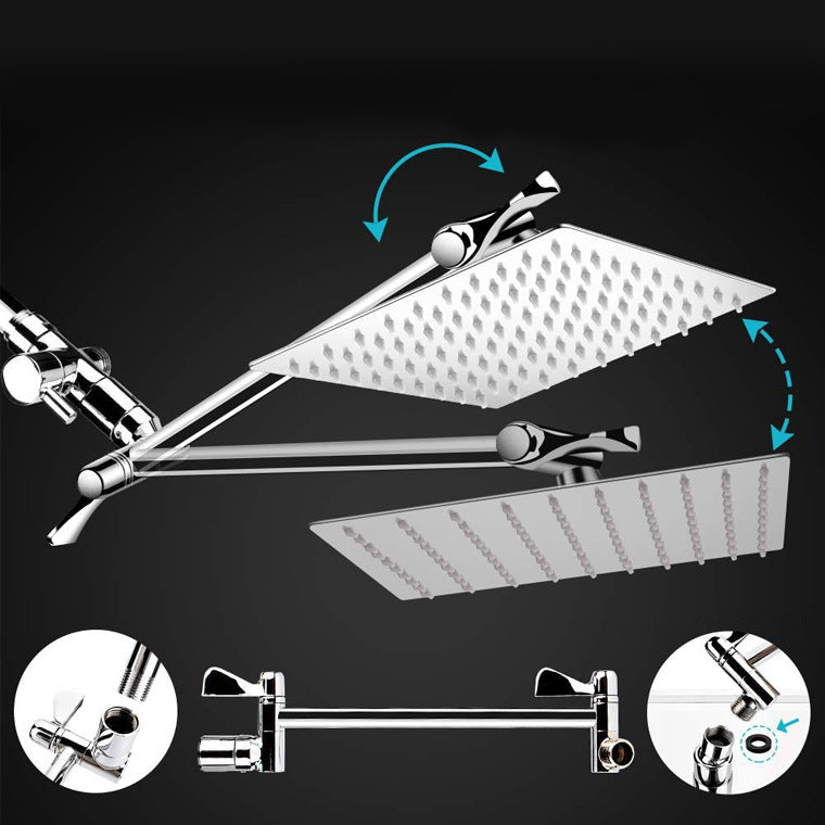 Sikunuo | Contemporary Dual Shower Head Square High Arc Shower Head Combination in Chrome