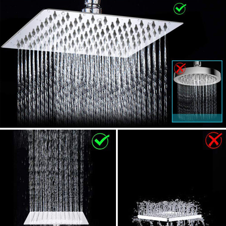 Sikunuo | Contemporary Dual Shower Head Square High Arc Shower Head Combination in Chrome
