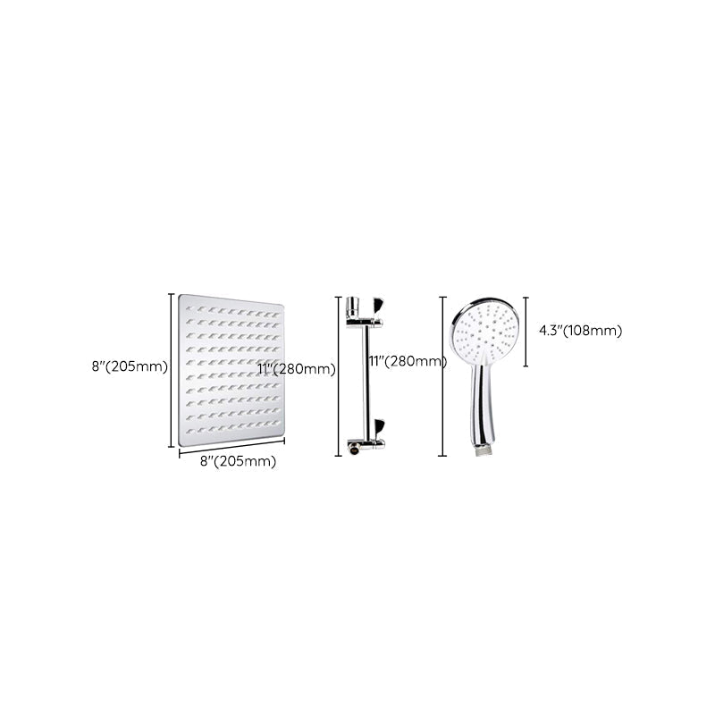 Sikunuo | Contemporary Dual Shower Head Square High Arc Shower Head Combination in Chrome