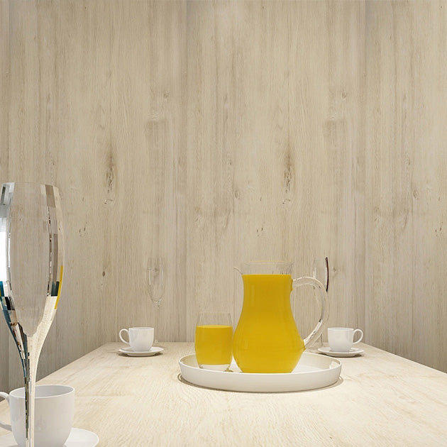 Sikunuo | Modern Pearl Wainscoting PVC Wood Grain Wall Access Panel Peel and Stick Wall Tile