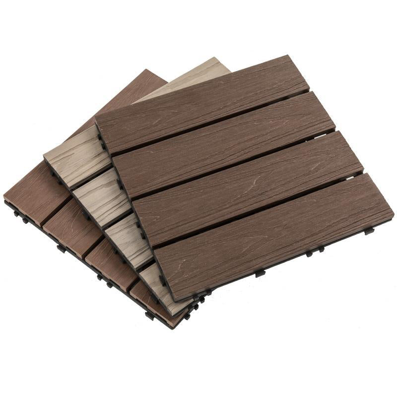 Sikunuo | Wooden Floor Tile Solid Color Click Lock Non-Slip Outdoor Terrace