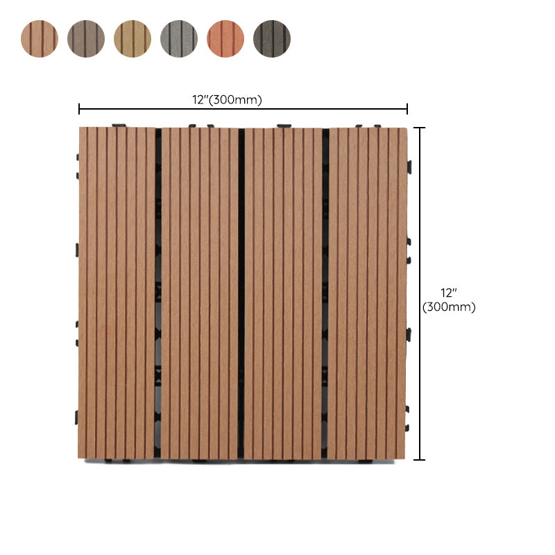 Sikunuo | Wooden Floor Tile Solid Color Click Lock Non-Slip Outdoor Terrace