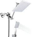 Sikunuo | Pull down Dual Shower Head Square High Arch Shower Head Combo in Chrome