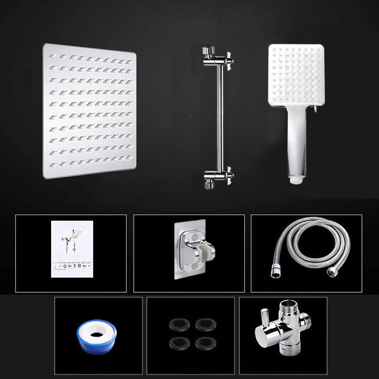 Sikunuo | Pull down Dual Shower Head Square High Arch Shower Head Combo in Chrome