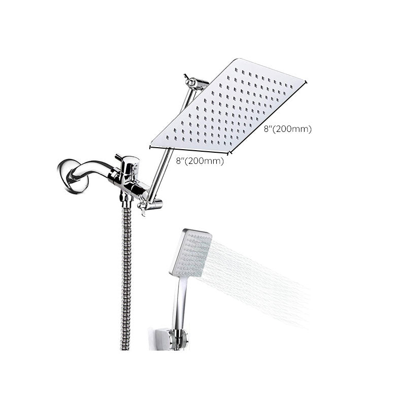 Sikunuo | Pull down Dual Shower Head Square High Arch Shower Head Combo in Chrome