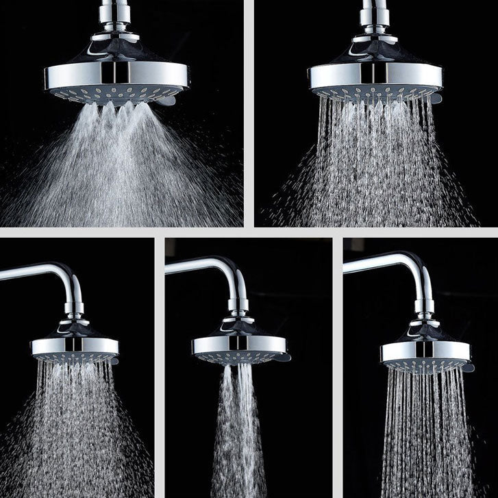 Sikunuo | Modern Standard 5 Settings Shower Head Round Metal Adjustable Spray Pattern Shower Head