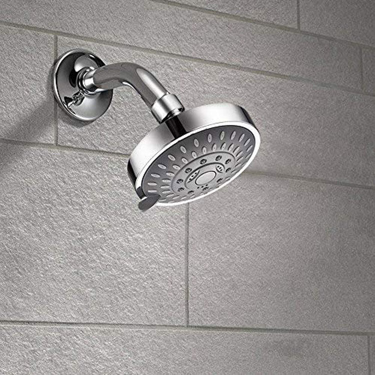 Sikunuo | Modern Standard 5 Settings Shower Head Round Metal Adjustable Spray Pattern Shower Head