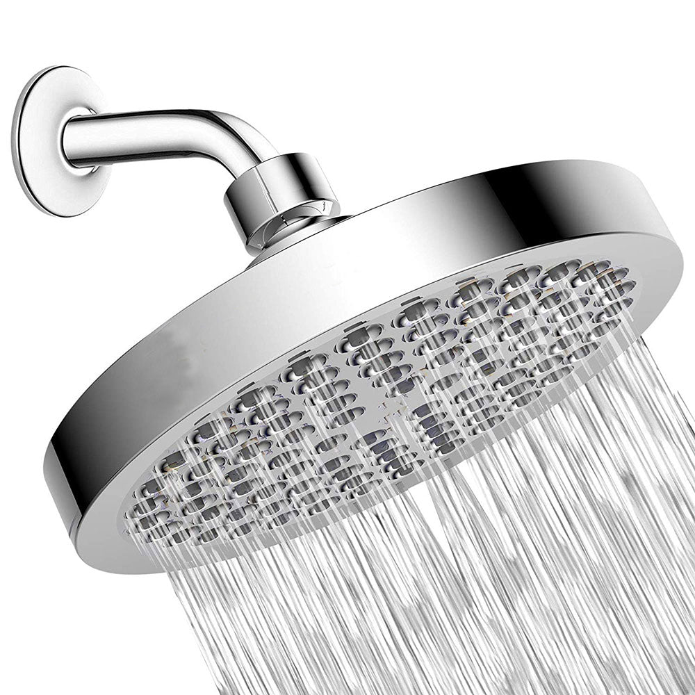 Sikunuo | Contemporary Fixed Shower Head Round Metal Spray Head in Silver
