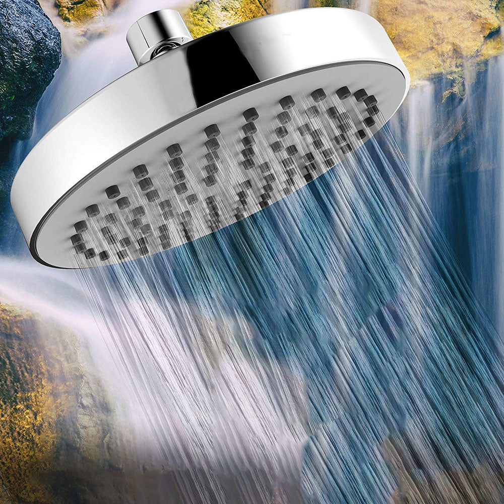 Sikunuo | Contemporary Fixed Shower Head Round Metal Spray Head in Silver