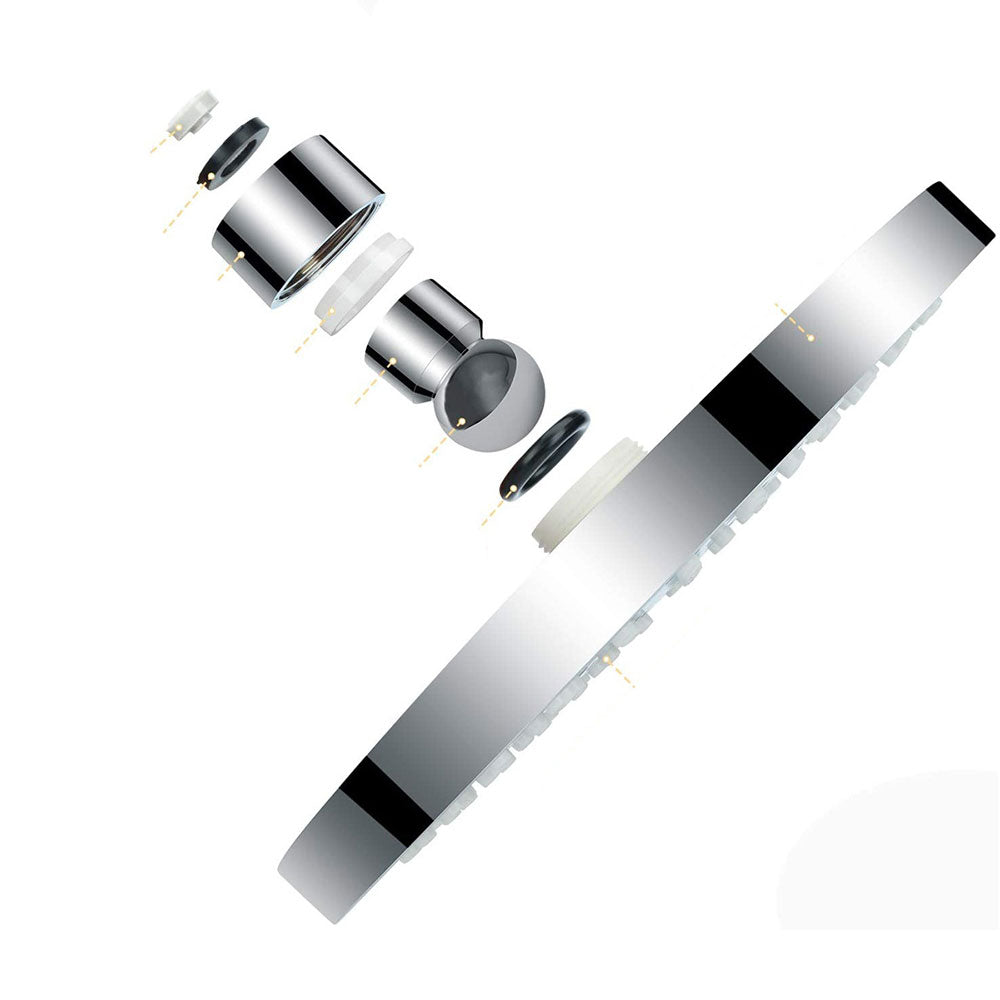 Sikunuo | Contemporary Fixed Shower Head Round Metal Spray Head in Silver