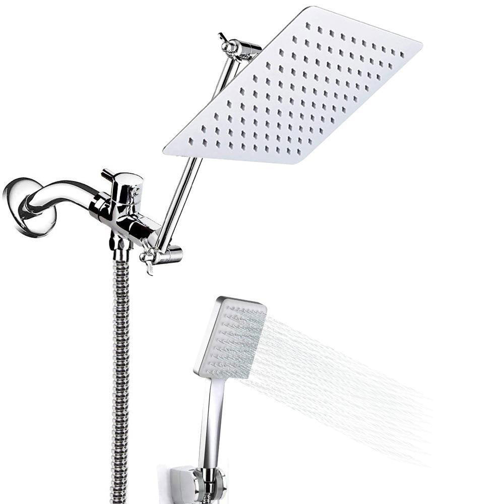 Sikunuo | Contemporary Shower Head Combination Polished Stainless Steel Wall-Mounted Shower Head