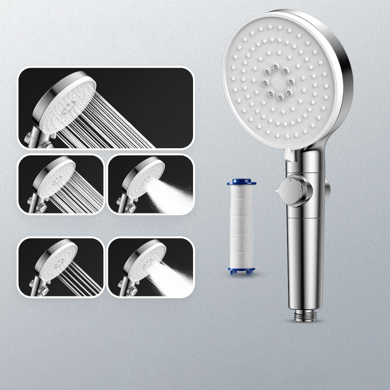 Sikunuo | Contemporary Hand Shower Round Shower Head Combo in Silver
