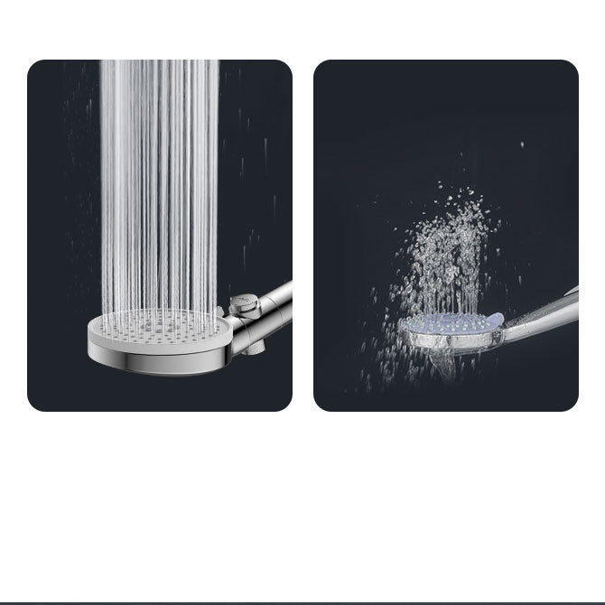 Sikunuo | Contemporary Hand Shower Round Shower Head Combo in Silver