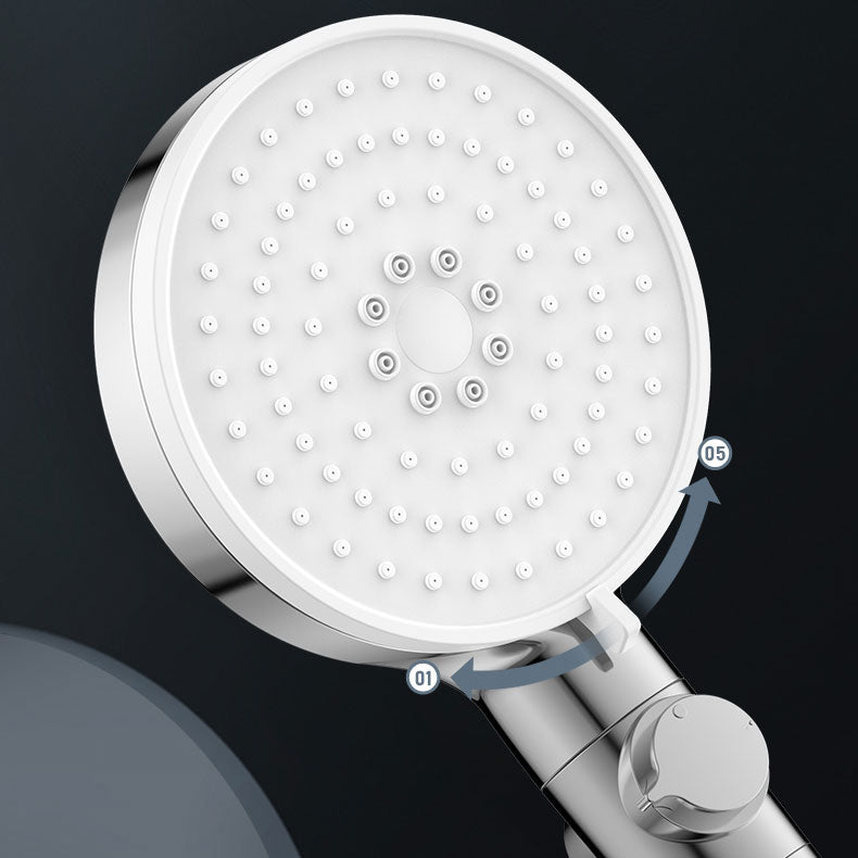 Sikunuo | Contemporary Hand Shower Round Shower Head Combo in Silver