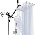 Sikunuo | Modern Dual Shower Head Square High Arc Shower Head in Silver