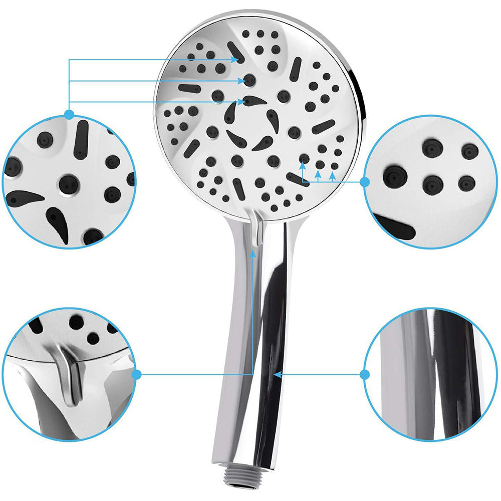 Sikunuo | Modern Dual Shower Head Square High Arc Shower Head in Silver