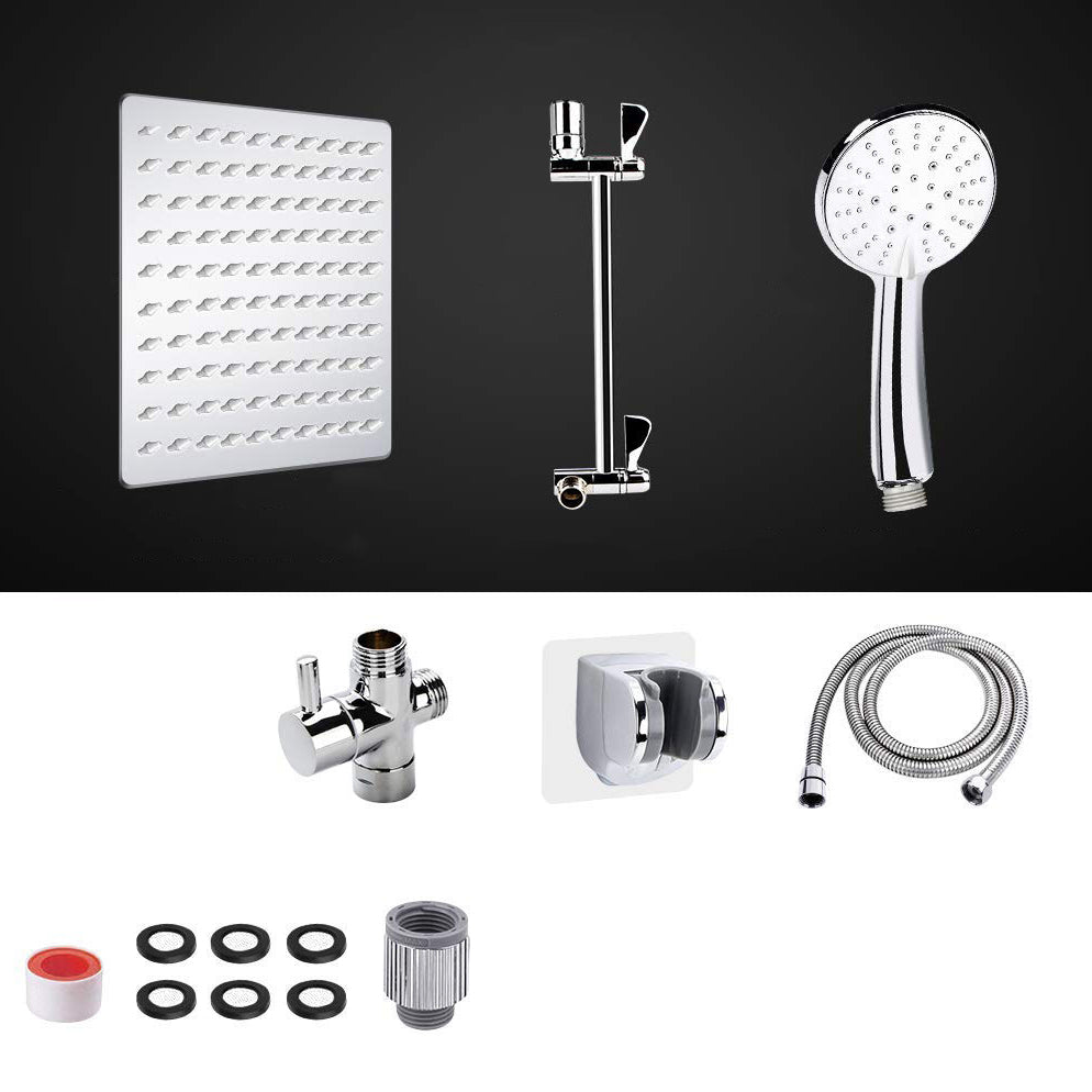 Sikunuo | Modern Dual Shower Head Square High Arc Shower Head in Silver
