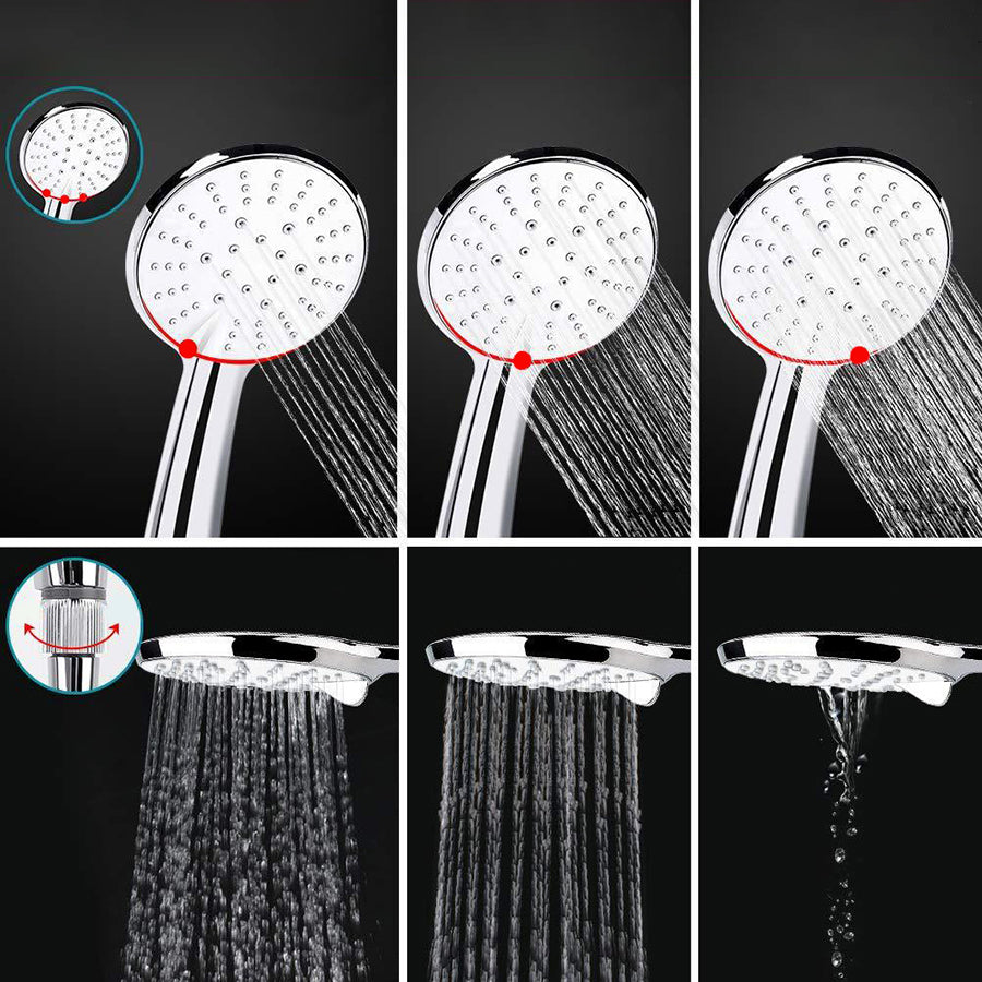 Sikunuo | Modern Dual Shower Head Square High Arc Shower Head in Silver